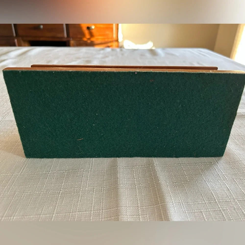 Vintage, Handcrafted Wooden mail and stamp holder